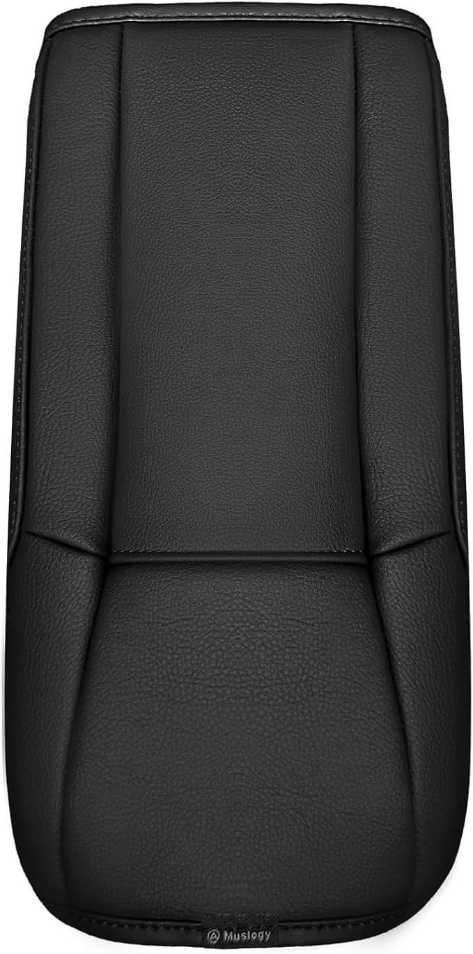 Muslogy Center Console Armrest Cover Compatible with Subaru Forester 2019-2024 Comfort Armrest Pad Arm Rest Cushion Vegan Leather Protector Regular Thick