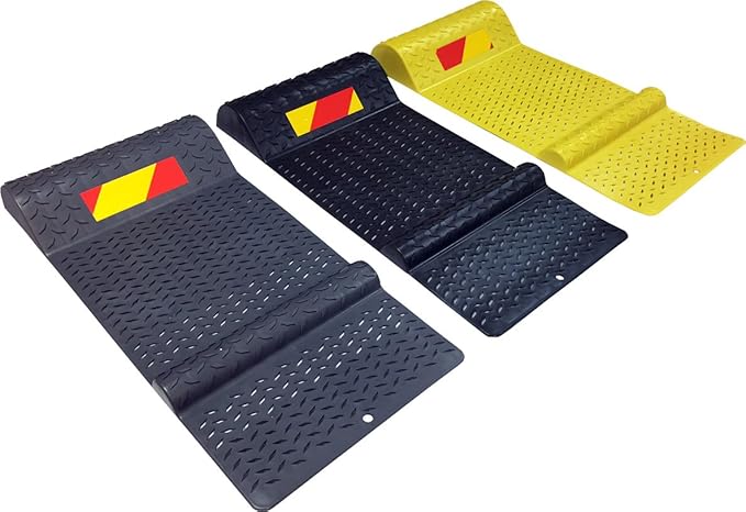 Electriduct Pack of 6 Plastic Parking Mat Guides for Garage Vehicles, Antiskid Car Safety Park Aid - Yellow