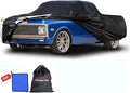 C10 Truck Cover Custom Fit 1960-2002 Standard/Extended/Crew Cab SB (6.5'-6.6') with Door Zipper, 12 Layers Outdoor Pickup Truck Cover Waterproof All Weather, for Wind Dust Rain UV Protector.