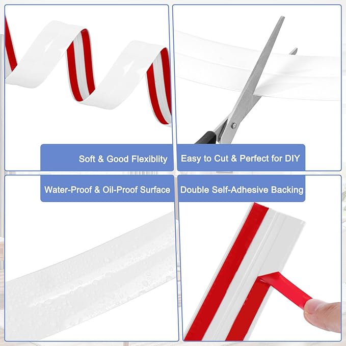 Wall Corner Protector Moulding Trim Peel and Stick Wall Corner Guards Trim Flexible Self Adhesive Edge Protector Moulding, 1.6 in x 20 Ft, White