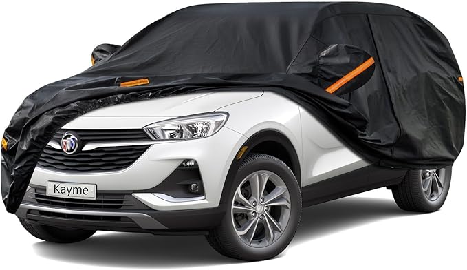 Kayme 7 Layers SUV Car Cover Custom Fit for Buick Encore/Encore GX(2012-2025) Waterproof All Weather for Automobiles, Outdoor Full Cover Rain Sun UV Protection.Black
