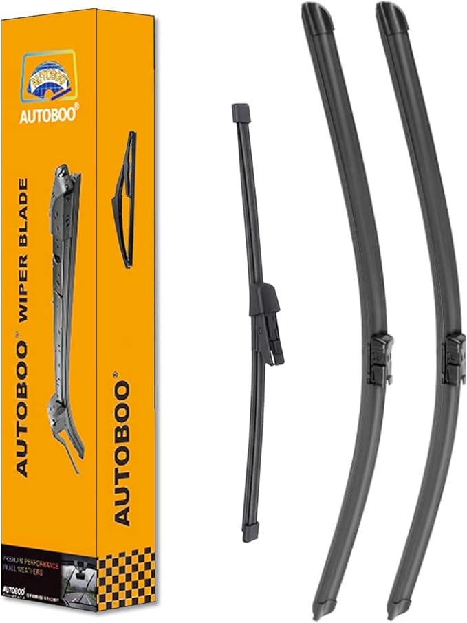 AUTOBOO 25"+22" Windshield Wipers with 15" Rear Wiper Blade Replacement for Volkswagen VW Tiguan 2018 2019 2020 2021 2022 2023 2024 -Original Factory Quality (Pack of 3)