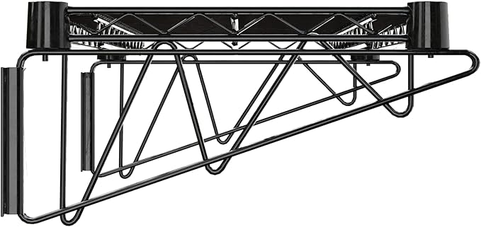 14" x 24" Black Epoxy Wire Wall Mount Shelf