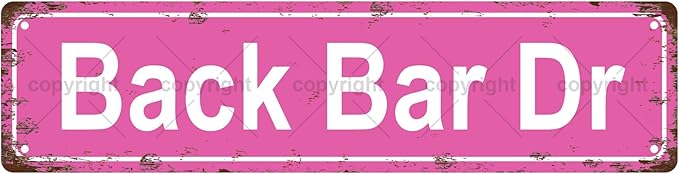 Back Bar Dr Space Vintage Metal Tin Sign, Street Sign, Home Decor, Room Decor, Wall Decor, Bathroom Decor, Bar Decor, Cafe Decor, Garage Decor, 16 x 4 Inch