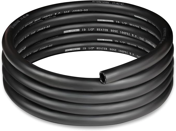 EVIL ENERGY 1/2" Heater Hose Coolant Radiator Straight 100PSI SAE 20R3 10FT Black
