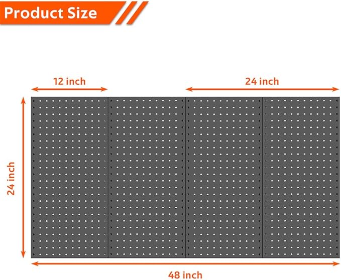 Ultrawall 4 Pcs Metal Pegboard Wall Panels, Peg Boards for Garage Tool Storage