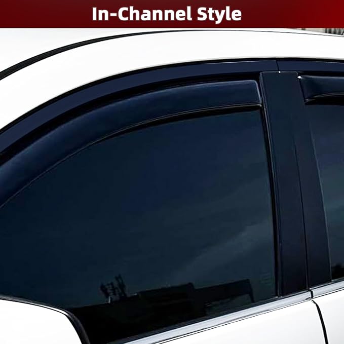 in-Channel Rain Guards Fit for Nissan Altima 2019 2020 2021 2022 2023 2024 2025, Durable Window Visors Wind Deflectors, Smoke Vent Shase Shields-4PCS
