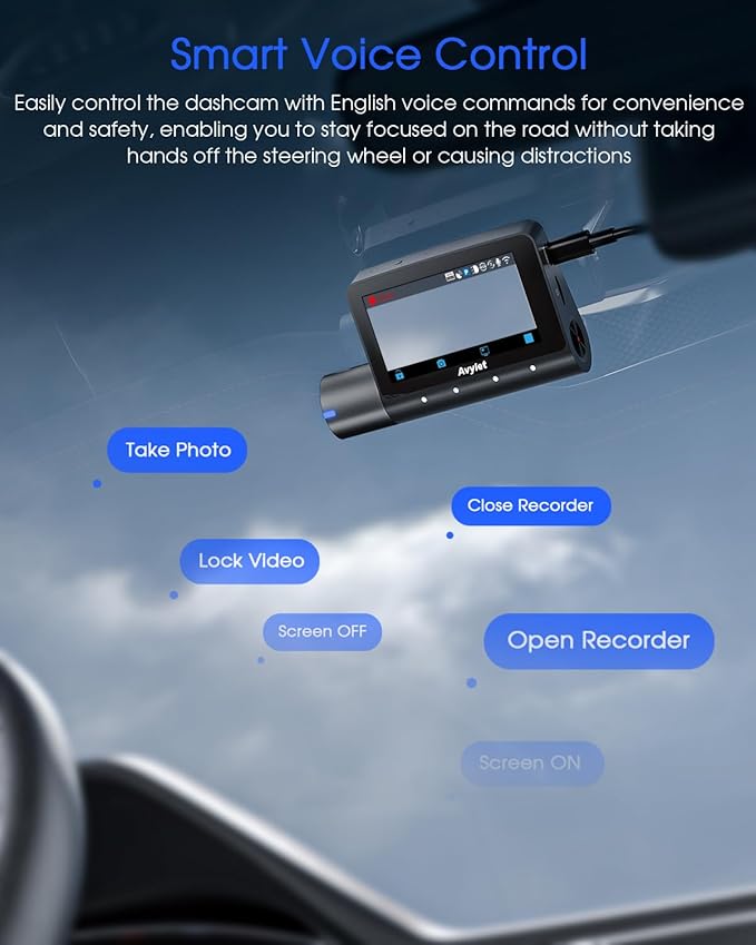 5K 3 Channel Dash Cam, Wi-Fi GPS with 64GB Card, 4K+1080P+1080P Front and Rear Inside Triple Car Camera with 3'' IPS Screen, IR Night Vision, Voice Control, 24H Parking Monitor, 512GB Max