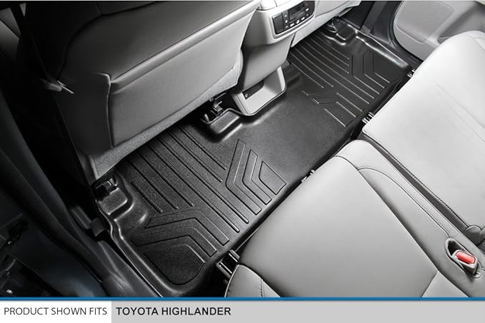 MAXLINER All Weather Custom Fit 2 Row & Cargo Liner Behind The 2nd Row Floor Mat Liner Set Compatible with 2014-2019 Toyota Highlander