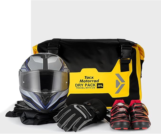 Motorcycle Saddle Bags Tail Bag, 30L Roll-top Waterproof Motor Detachable Side Trunk Bag, Motor Panniers Luggage Bag for Motorcy