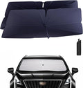 Windshield Sun Shade Umbrella for 2017-2025 Cadillac XT5 Accessories: Custom Fit 240T Silver, Double Thickened, Foldable Sunshade Window Sun Visor, Ultimate 99% UV Blocking for Luxury, Premium, Sport