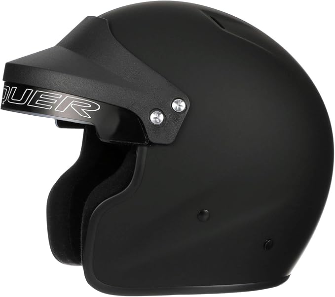 Conquer Snell SA2020 Approved Open Face Auto Racing Race Car Helmet - Adult | Men | Women | Youth - ( Black / White / Silver )