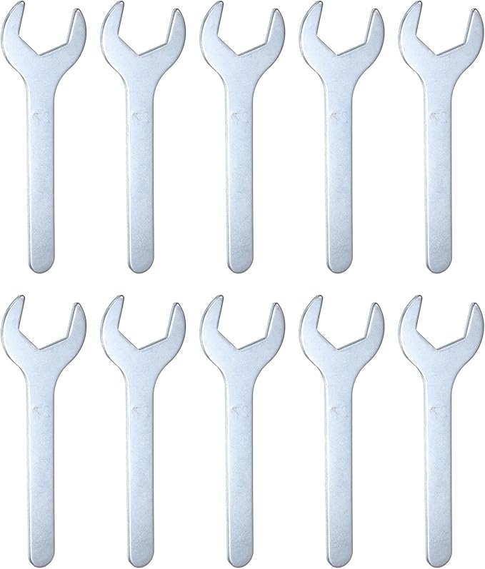HARFINGTON 10pcs Small Wrench 27x140x2.6mm Metric U-Shaped Single Open Ended Spanner Super Thin Flat Head Galvanizing Wrench for Automotive Repair Furniture Assembly