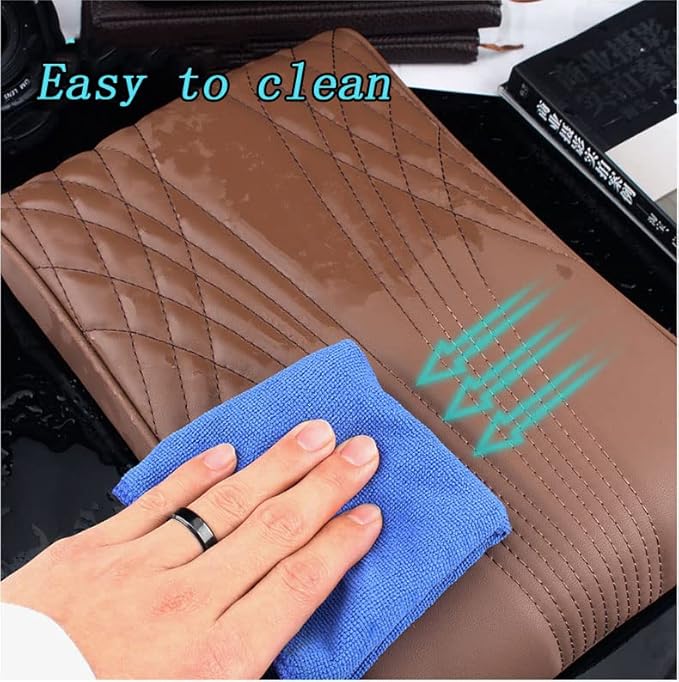 Car Center Console Cover, Memory Foam Car Armrest Cover, Black Arm Rest Covering Car, Middle Organizer Elbow Pillow, Leather armrest Cover for Car/SUV/Truck/Auto (No.2 Black)