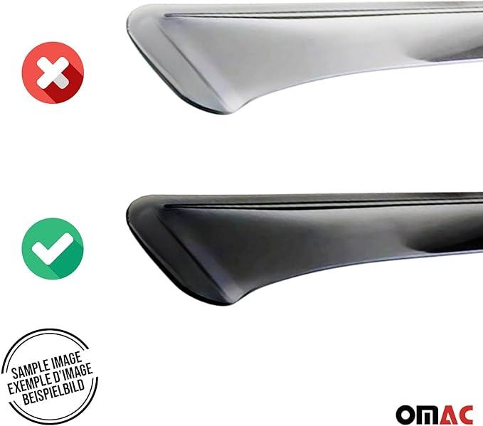 OMAC Window Visor Vent Rain Deflector for Honda Civic Hatchback 2006-2011 Smoke 4 Pcs