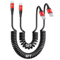 USB C Cable [3FT+6FT], 2Pack USB A to USB C 3A Fast Charging, Coiled Type C Charger Cord for Car USB-C Cable Compatible with iPhone 16/15/Plus/Pro/Samsung Galaxy A10e A20 A50 S20 Plus S10E Note 20-Red