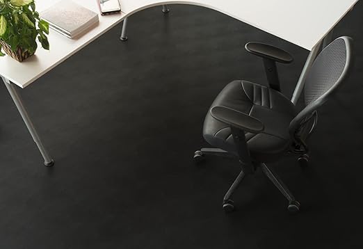G-Floor Seamless Sheet Vinyl Shed Flooring Cover with Bonded Fibrous Backing - Levant Pattern (8' x 10', Midnight Black)