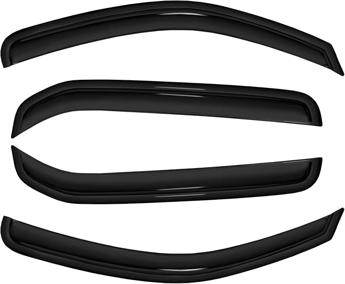4pc Sun Rain Guards Window Visor Wind Deflector Compatible with Nissan Xterra 2005-2015 Smoke