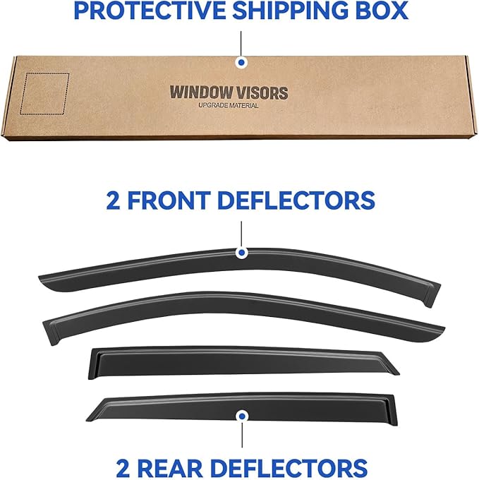 Window Visors Rain Guards Shield for 2017-2025 Mazda CX5, Out-Channel Window Vent Wind Deflectors Visors Shades for 17-25 CX-5