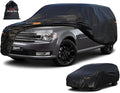 Kayme 7 Layers SUV Car Cover Waterproof All Weather for Automobiles, Outdoor Large SUV Cover Rain Sun UV Protection, Universal Fit for Dodge Durango, Ford Flex, Infiniti QX60, BMW X7 (201-206 inch)