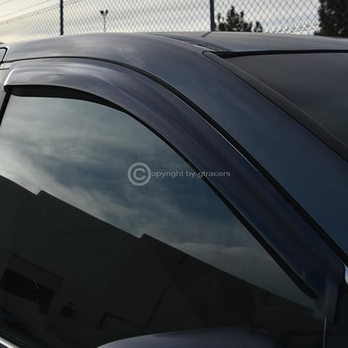Dark Smoke Tint Window Visors Front Rear Deflector Sun/Rain/Wind Guards Shade for 1995-2004 Compatible with Toyota Tacoma - 2pcs
