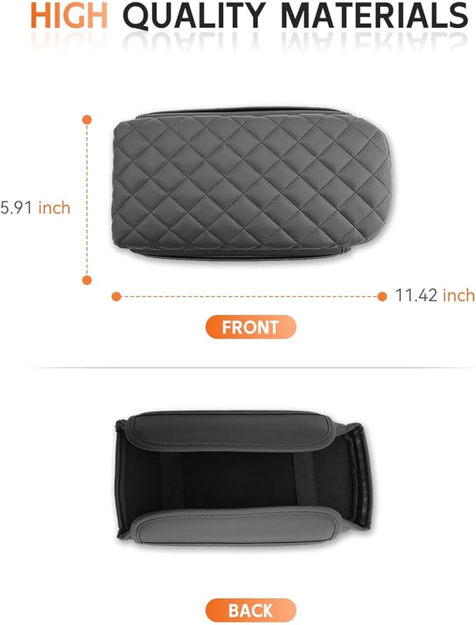 CDEFG for Chevrolet Trax 2024-2025 Center Console Cover Armrest Box Cover for Chevy Trax (LS, 1RS, LT, 2RS, ACTIV) Accessories Arm Rest Protector Leather Checkered Padded Side Pocket