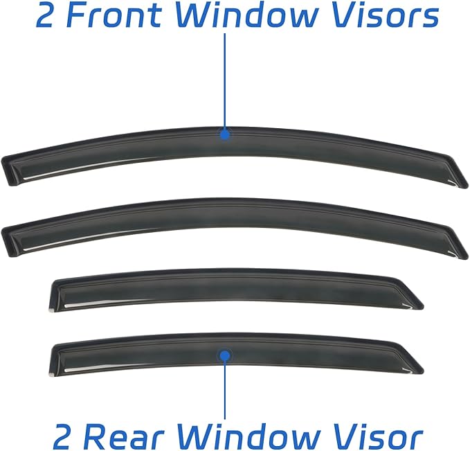 Window Visors Shield Rain Guards Fit for 2013-2020 Ford Fusion, Outside Mount Window Wind Deflectors, Smoke Tinted Vent Visors Shades 2014 2015 2016 2017 2018 2019