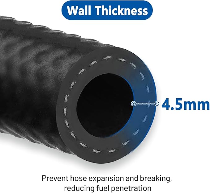 LokoCar Rubber Fuel Hose Line Push Lock 3/4" ID SAE 30R7 NBR 10ft 300PSI Black