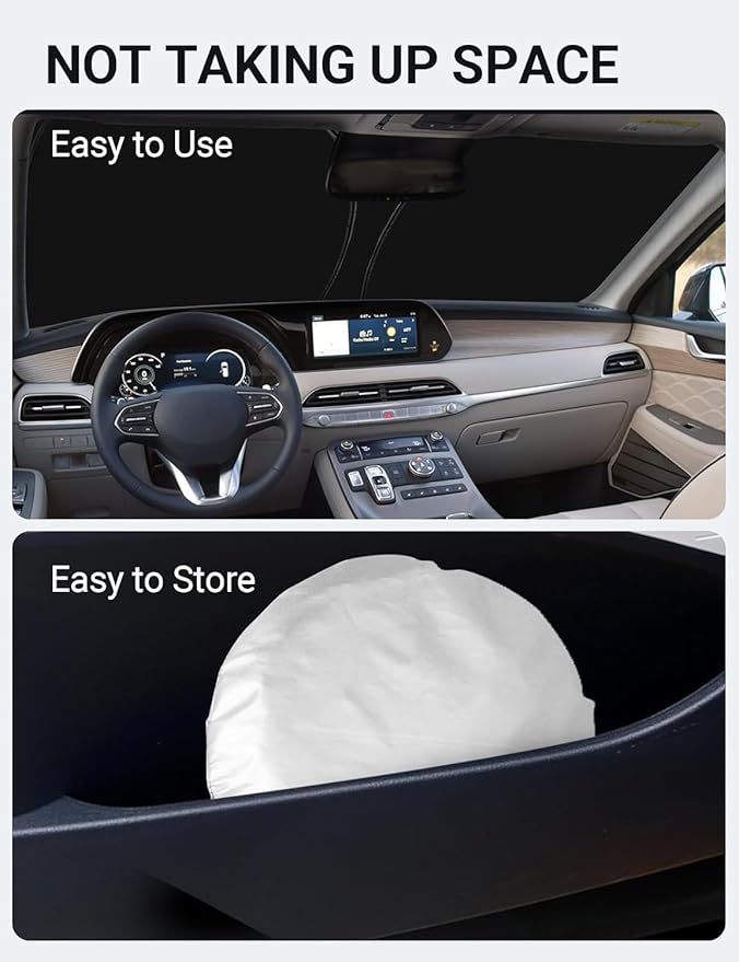 Proadsy for Hyundai Palisade 2020-2025 Windshield Sun Shade 4-Layer Foldable Front Sunshade Protector Sun Visor Blocks UV Rays Keep Car Cooler