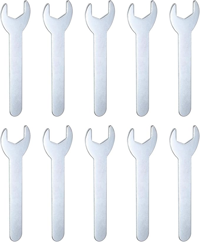 HARFINGTON 10pcs Small Wrench 17x108x2mm Metric U-Shaped Single Open Ended Spanner Super Thin Flat Head Galvanizing Wrench for Automotive Repair Furniture Assembly