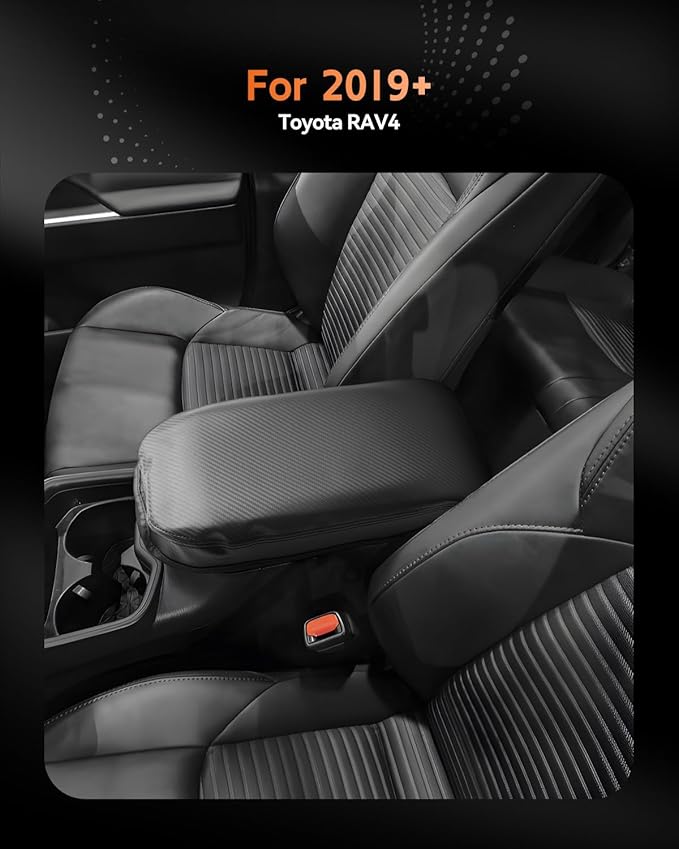 CDEFG for Toyota RAV4 2019-2025 Center Console Cover Armrest Box Cover for RAV4 (LE, XLE, XLE Premium, Limited) 2020 2021 2022 2023 2024 2025 Accessories Arm Rest Protector