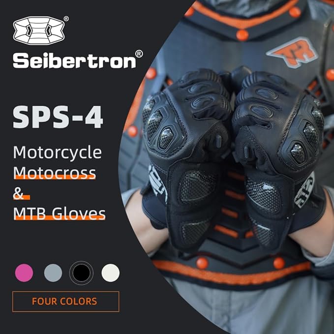 Seibertron SPS Series Touchscreen Motorcycle Motocross BMX ATV MTB Bicycle Cycling Full or Half Finger Gloves Adult and Youth
