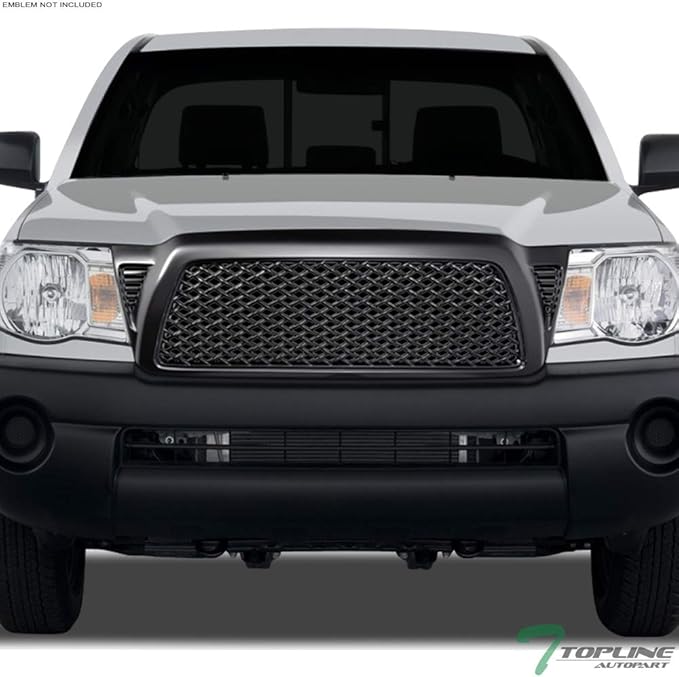 Matte Black Dragon Mesh Front Hood Bumper Grill Grille Gurad Guard ABS Compatible With 05-11 Toyota Tacoma