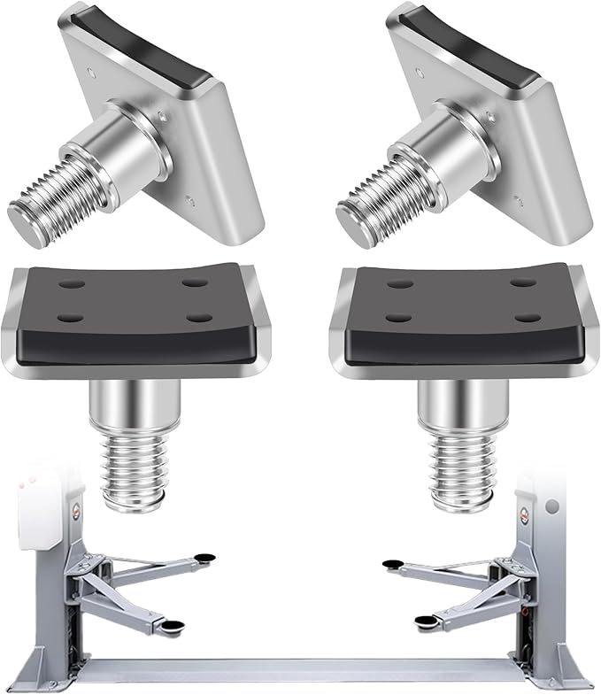 4 Pack Truck Adapter for 2 Post Lift, Hot Dipped Galvanized Steel Lift Pads for Auto/Car/Vehicle, Auto Lift Spin-Up Frame Adapter, Truck Adapter Kit Set for ME & KT Two Post Lifts