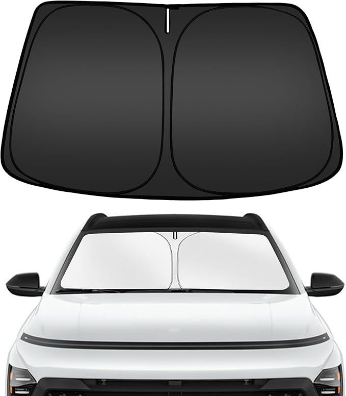 ARISMOTOR Windshield Sun Shade for Hyundai Kona 2024-2025, Custom Fit Foldable Front Window Sunshade Sun Visor Protector, Block UV Rays Keep Your Car Cooler