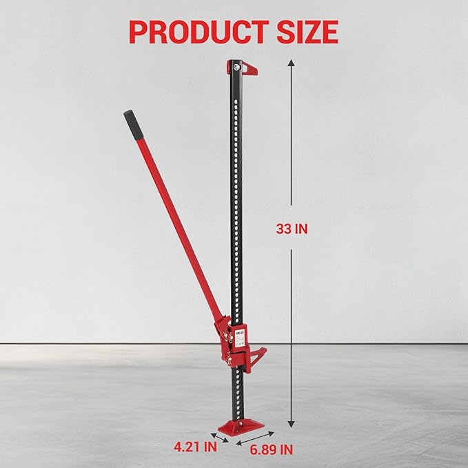 Multi-Functional Lift Jack, Farm Jack Heavy Duty Off Road, for Tractor, Truck, SUV, ATV, UTV, Off Road Accessories, Durable 3 Ton with Wide Base & Ratcheting Mechanism