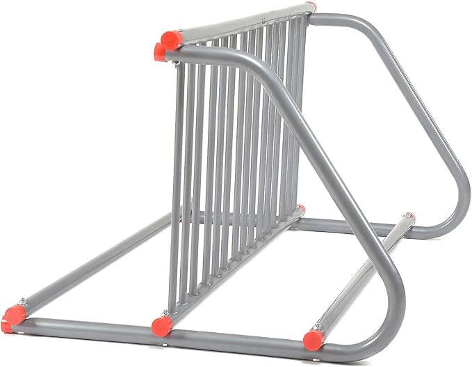 Global Industrial 59-3/4"L Grid Bike Rack, Double Sided, Powder Coated Steel, 10-Bike Capacity, Gray, Commercial Bike Rack for Stores, Parks and Schools