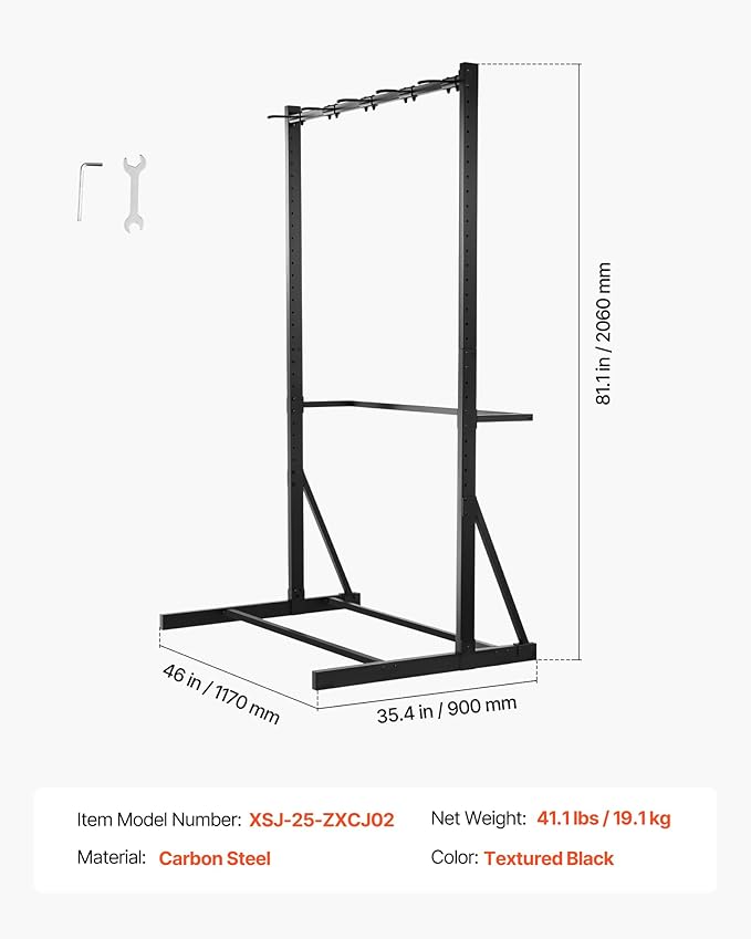 VEVOR Bike Rack, 300LBS/136KG Capacity for up to 5 Bikes, Freestanding Bike Storage Rack, Carbon Steel Vertical Bicycle Stand for Home, Yard, Garage, Living Room, Indoor/Outdoor Bicycle Storage Stand