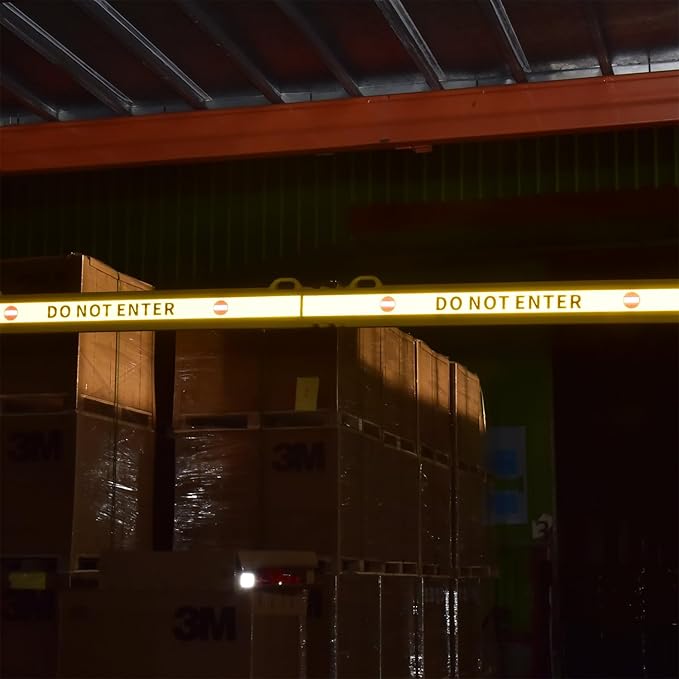 78" Parking Garage Height Clearance Bar - DO NOT ENTER & CLEARANCE 7' 3" - Hanging Crossbar by Chains, Yellow Reflective Parking Signs for Parking Lot, Warehouse, Garage Entrance and Exit