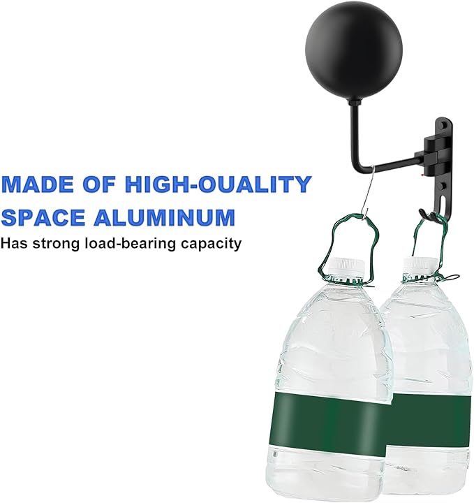 aiGear Motorcycle Helmet Holder, 180°Rotatable Motorcycle Helmet Rack with Double Hooks, Space Aluminum Motorcycle Helmet Holder Wall Mount for Motorcycle Bike Coats, Baseballs, Rugby Helmet (2 Pack)