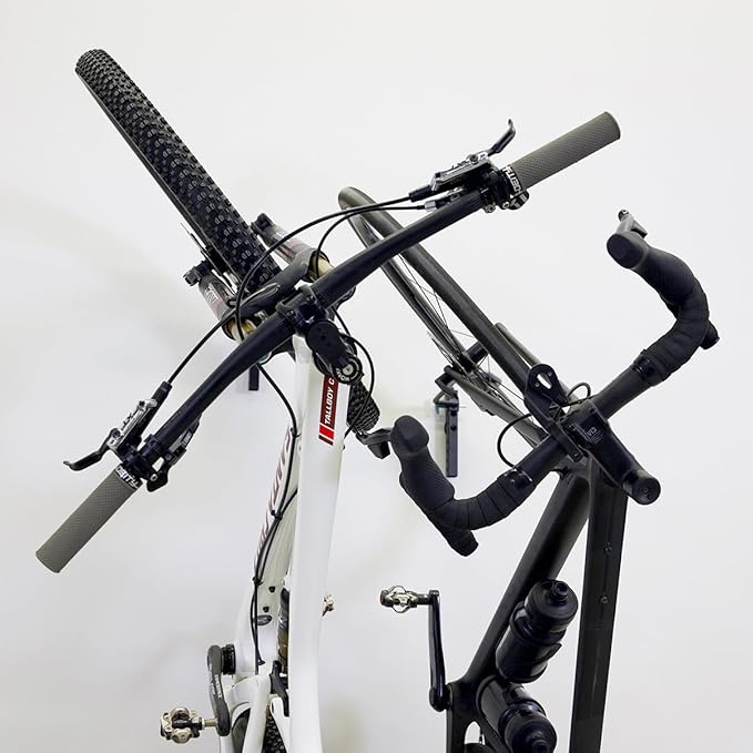 WheelRest Bike Hook, No-Lift Garage Wall Mount, Vertical Bicycle Storage Rack, Adjustable Bike Hanger for MTB, Road, eBike, 4 Pack