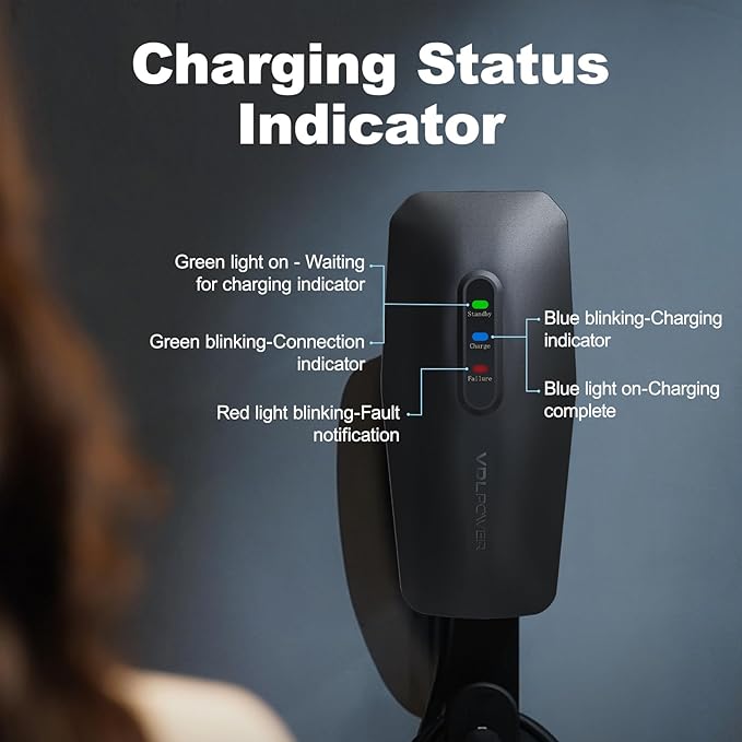 Level 2 EV Charger, 32A/7KW Electric Vehicle Portable Charger with 20FT Cable, Home EV Charging Station, 240V NEMA 14-50 Plug, for All SAE J1772