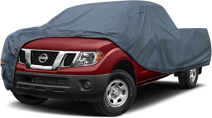 16 Layers Truck Cover Waterproof All Weater, Heavy Duty Outdoor Pickup Truck Cover for Nissan Frontier, Ford F100 Ranger, Chevy C10 S10 etc, Regular Cab Short Box. Length up to 210 inches.