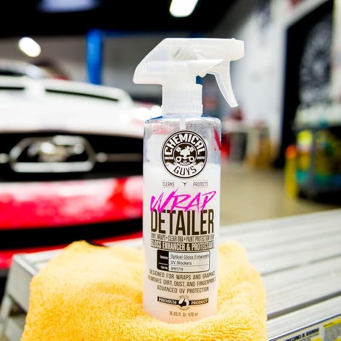 Chemical Guys SPI21716 Wrap Detailer Gloss Enhancer & Protectant, (Designed for Wraps, Graphics, Clear Bra & Paint Protection Film) For Cars, Trucks, SUVs, RVs, Motorcycles & More, 16 fl oz