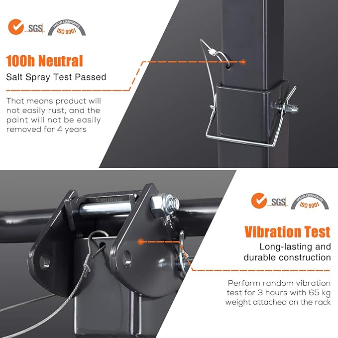 3 Bike Rack Bicycle Carrier Racks Hitch Mount Double Foldable Rack for Cars Truck SUV Fits 2" Receiver, Tie Down Strap, Anti-Rattle Hitch Tightener & Bicycle Cross-bar Adapter for Kid’s Bike