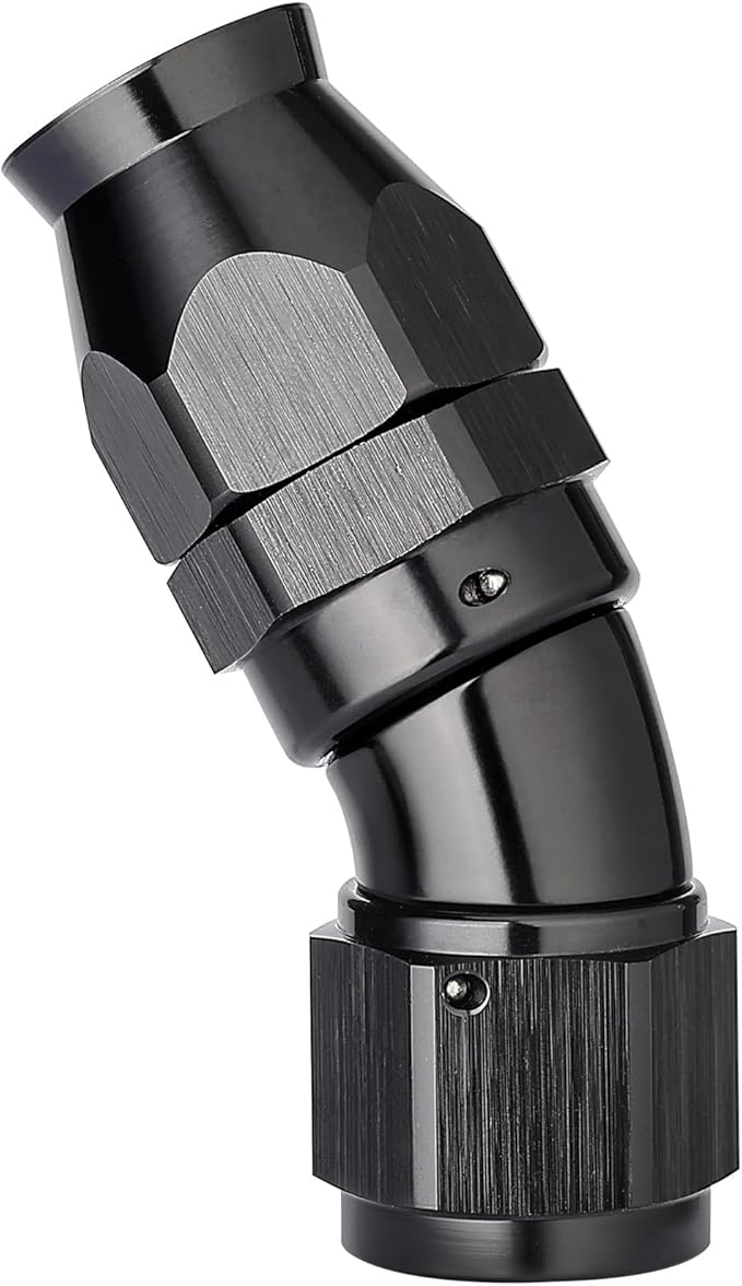 EVIL ENERGY 10AN 30 Degree PTFE One Piece Full Flow End Hose Fitting Aluminum Black