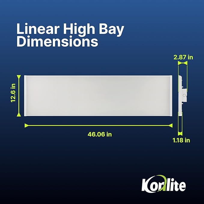 4 FT Linear LED Shop Light, 300W, 42,000LM HighBay Light for Industrial & Warehouse Aisle Use, UL & DLC Listed for Workshop, Garage, 5000K Daylight, Dimmable 1-10V
