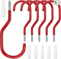 Bike Hooks Heavry Duty 6-Pack,Bicycle Storage Hanger Screw in Ceiling Hooks,Utility Hooks for Wall,Garage,Garden Organization and Storage,Fits Hanging All Bike Types,Bicycle Storage Hooks