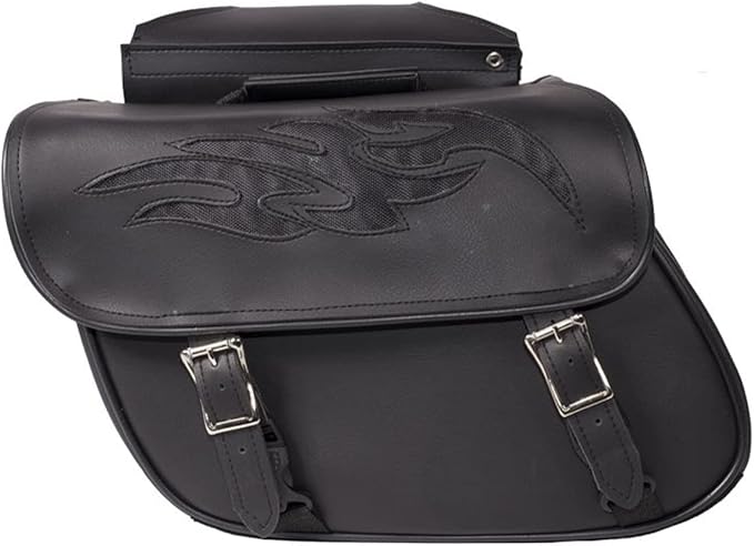 GARGOYLE BELLS Motorcycle Saddle Bags Leather Motorcycle Luggage Bag with Gun Holsters For Softails Sportsters and Choppers Waterproof Luggage Bags For Motorcycle