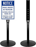 Parking Sign Post 49" Heavy Duty Cast Iron Parking Signs Stand, Movable Sign Stand for Hanging Signs, Black (20lbs, 2Packs)